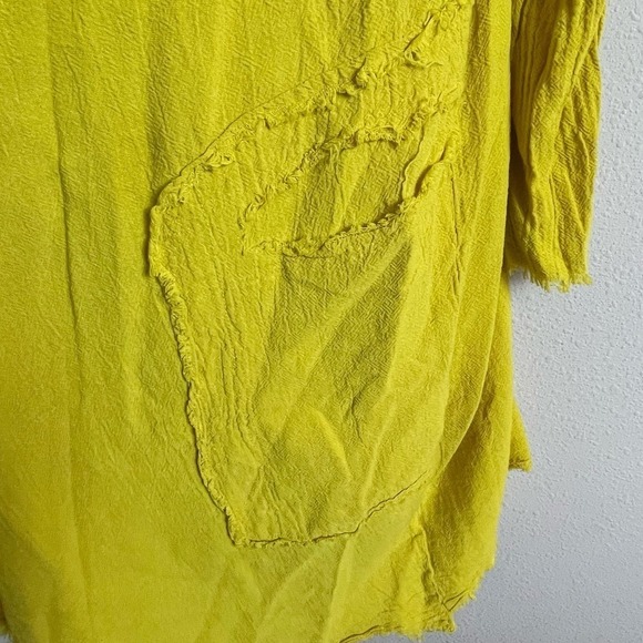 Oh My Gauze! Yellow Open Front Tahoe Jacket Coat Duster Size 52 Large - Picture 5 of 8